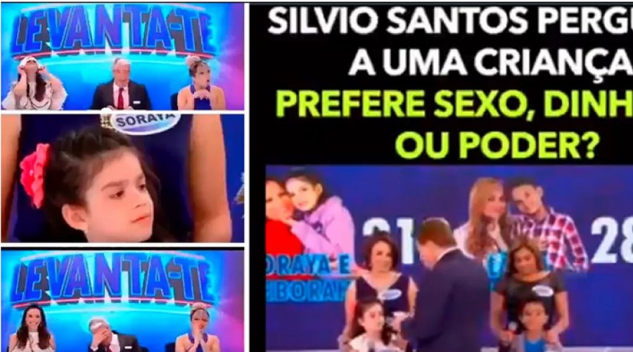 [Vídeo: Silvio Santos pergunta se criança prefere sexo, poder ou dinheiro durante programa]
