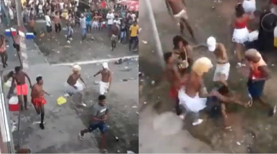 [Vídeo: homem é perseguido e agredido durante pré-carnaval em Madre de Deus]