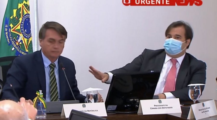 [Vídeo: durante reunião de governadores, Rodrigo Maia pede que Bolsonaro se afaste]