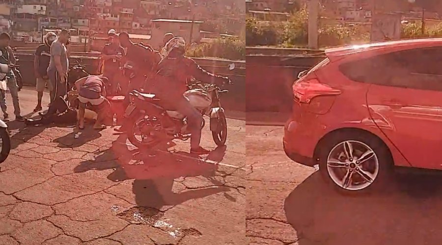 [Vídeo: motocicleta colide com carro na BR-324 na manhã desta quarta-feira (29)]