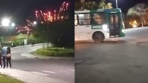 [Vídeo: Guerra de fogos faz ônibus retornarem e moradores se trancarem no bairro de Itapuã]