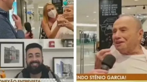 [Vídeo: Stênio Garcia é retirado à força de entrevista pela esposa]